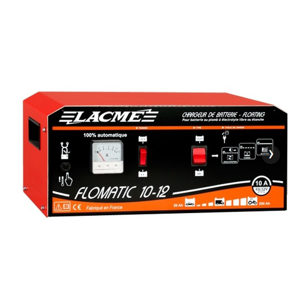 Chargeur automatique 10 A batteries plomb 6 V/12 V Lacmé FLOMATIC 10-12