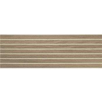 Faïence murale rectifiée effet bois rainuré Shoji - 30,0 CM x 90,0 CM - ép. 10,60 MM - coloris Dakar mat