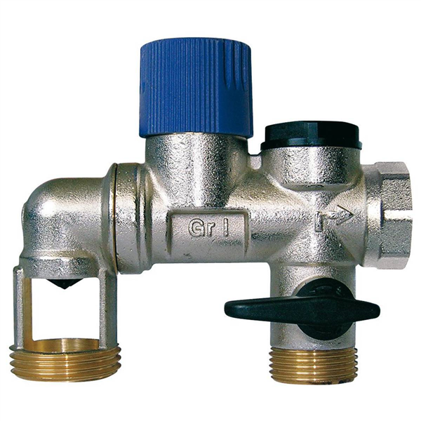 Groupe de Sécurité NF 3/4" à garde d'air coudé - Siège laiton pour eau neutre