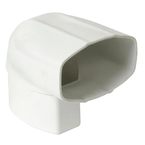Coude à 90° pour tube de descente de gouttière ovoïde 105 x 76 mm - renvoi sur pignon - Techtan Blanc