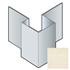 Profil d'angle extérieur asymétrique pour bardage Cedral Lap - Aluminium laqué Blanc crème C07 - longueur 3,00 M