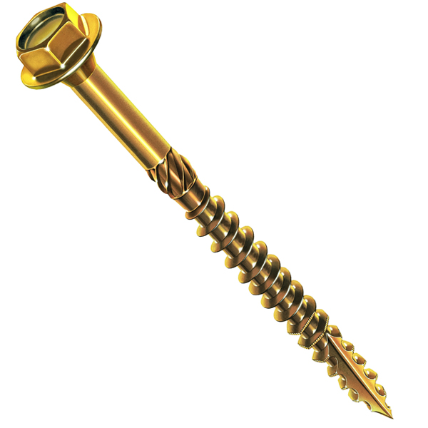 Vis bois Rocket Tirefond tête hexagonale bichromaté filetage partiel 6x70 mm boite de 150