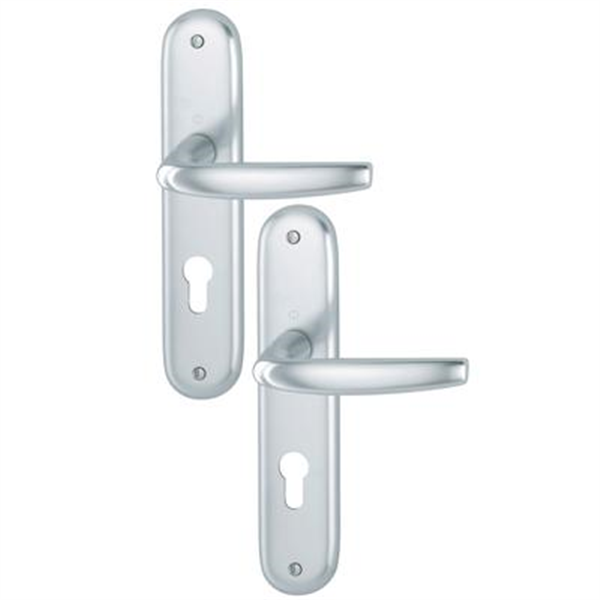 Poignée de porte clé en I - Atlanta Hoppe - porte 40-46 mm carré 7 mm - Alu aspect argent