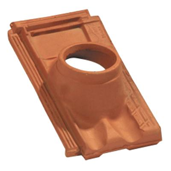 Tuile à douille en terre cuite - Marseille Poudenx - diamètre 120 mm - Rouge vieilli