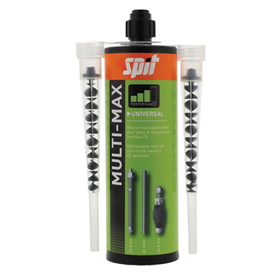 Résine de scellement chimique multi-matériaux SPIT MULTI-MAX grise - cartouche de 410 ml + 2 buses