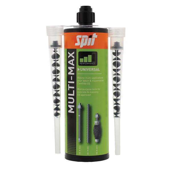Résine de scellement chimique multi-matériaux SPIT MULTI-MAX grise - cartouche de 410 ml + 2 buses