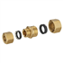 Jonction réduite joint mixte pour tube en cuivre - Diamètre 14 mm et 12 mm - À visser - Laiton