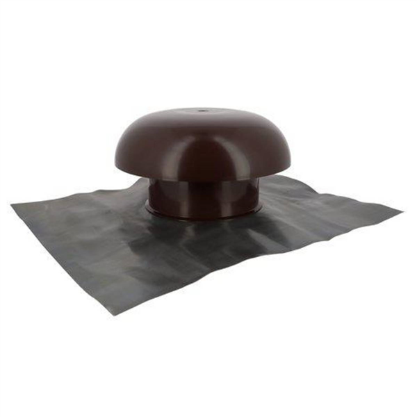 Chapeau de ventilation avec collerette d'étanchéité - diamètre 160 mm - marron