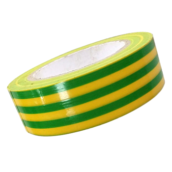 Ruban adhésif vinyle plastifié 6022 isolation électrique - Largeur 15 mm - 10 mètres - Jaune et vert