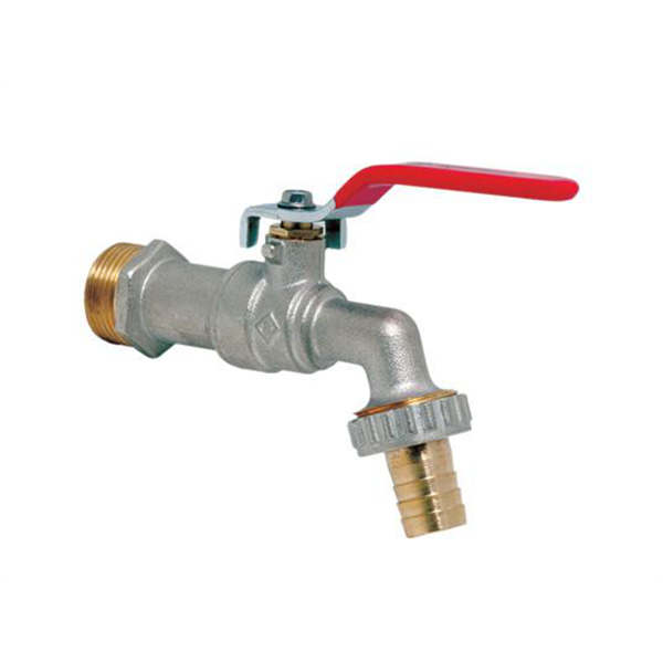 Robinet de puisage à sphère - Poignée plate - Mâle 3/4" - Raccord au nez 3/4