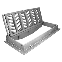 Grille d’avaloir Aquava articulée et cadre nervuré D400 trafic intense