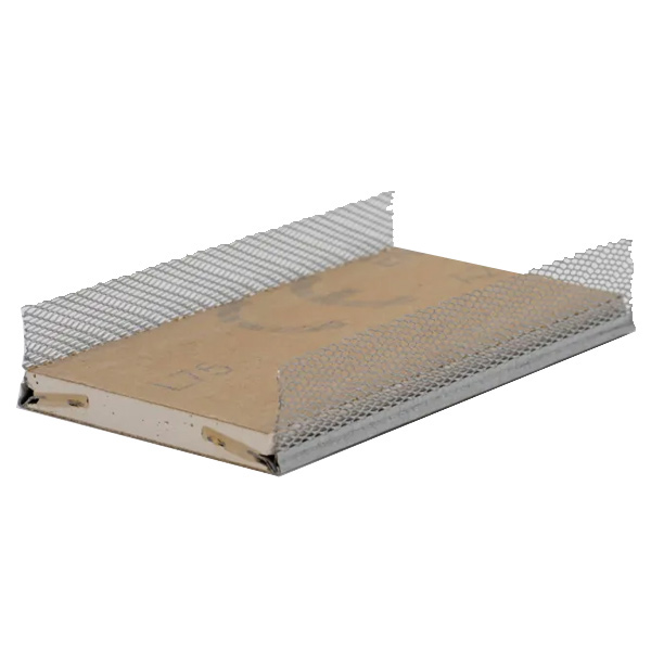 Plaque de plâtre pour embrasure de porte et tête de cloison avec profils Aluzinc intégrés - Largeur 131 MM - Longueur 2,60 M