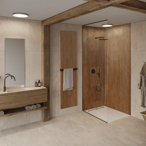 Panneau mural salle de bain en résine imitation claustra - étanche et recoupable - 2,50 M x 1,00 M