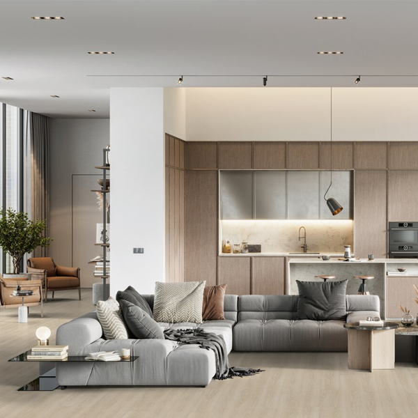 Lame vinyle clipsable imitation bois - Virtuo 55 Rigid Acoustic - 125,0 CM x 22,9 CM - ép. 5,70 MM - Bohem Beige