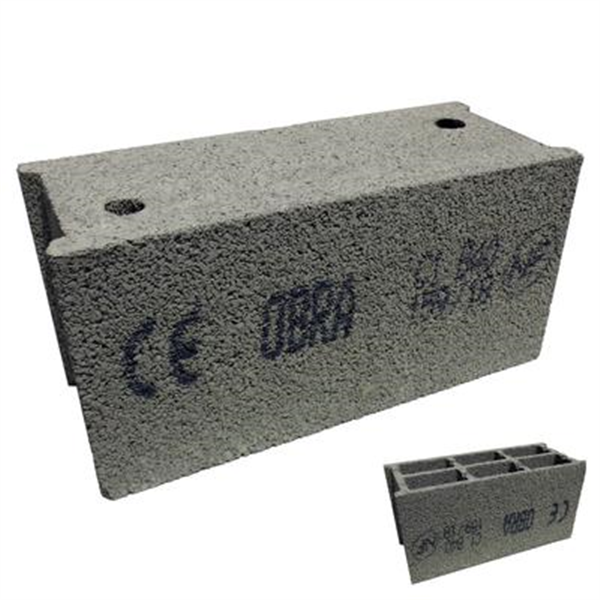 Bloc béton creux retourné 500 x 200 x 250 mm - B40 OBRA - 3 parois 6 trous CE NF