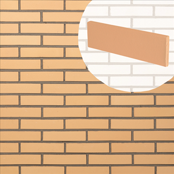 Plaquette de parement mural en terre cuite lisse Terreal Champagne - 22 CM x 5 CM - épaisseur 14 MM