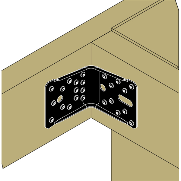 Equerre de structure pour charpentes bois - ABR100PB finition noire - 100x100x90 mm épaisseur 2 mm