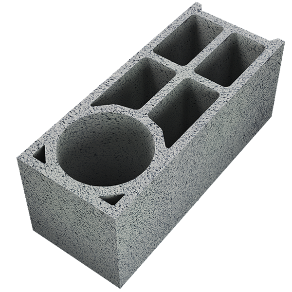 Bloc béton d'angle à 2 lames d'air pour chaînage vertical - 500 MM x 150 MM x 200 MM