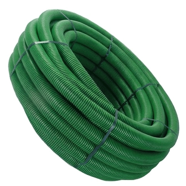 Gaine TPC 50,0 mm Verte pour câble de télécommunication - polyéthylène annelé/lisse - couronne de 50,00 m