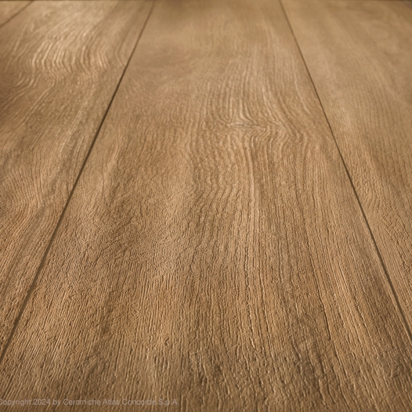 Carrelage effet bois en grès cérame pour sol et mur intérieur - Log - 120 x 20 cm - ép. 9 mm - Amber Oak