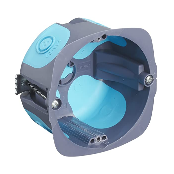 Boite de dérivation Stop air à encastrer Debflex - Ø 85 mm - Hauteur 40 mm + couvercle - Gris