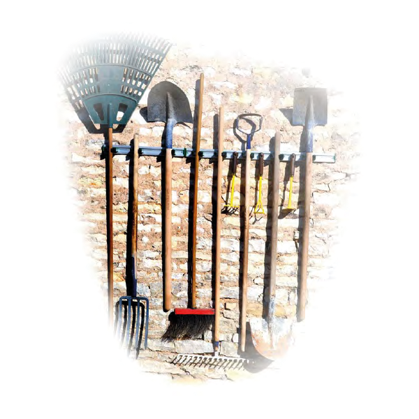 Porte outils sur rail Perrin longueur 500 mm 1 crochet 30-40 mm 2 crochets 20-30 mm