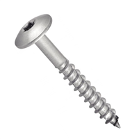 Vis façade - Tête cylindrique extra large - 6 lobes - Inox A2 - Diam.  L. - Filetage partiel - Boîte de