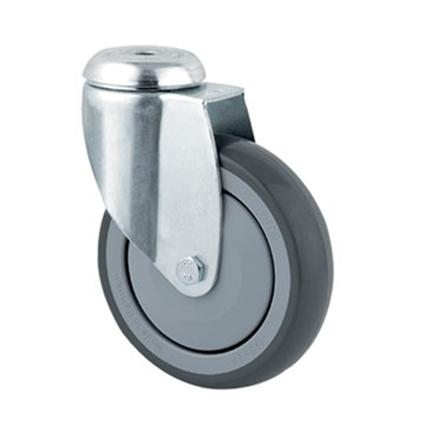 Roulette à oeil caoutchouc grise diamètre 125 mm : PRODIF-SOMEC 002557