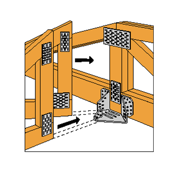 Étrier pour croupe de toit THJA26 Simspon Strong-Tie - pour fermette de section 38 mm - 135 / 229 / 137 / 2 mm