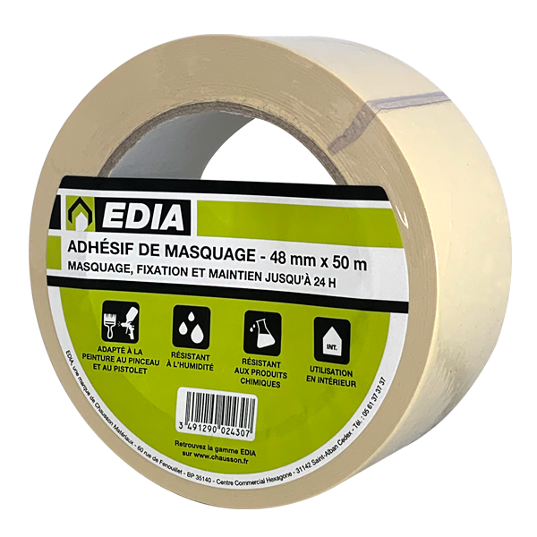 Ruban adhésif de masquage avant peinture Edia 48 mm x 50 mètres