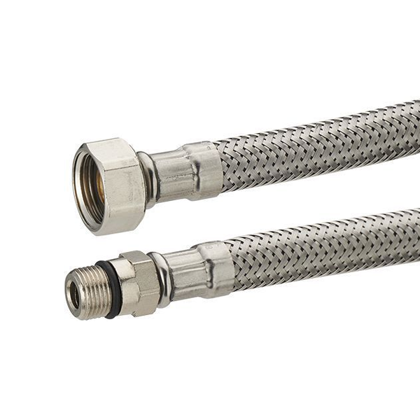 Flexible d'alimentation Mâle-Femelle à visser - M 12 x 100 F 12 x 17 - Longueur 300 mm - Inox