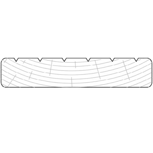 Lame de terrasse bois en Pin du Nord striée - Nuséo - Traité classe 4 marron - 145 MM x 27,00 MM - Longueur 5,40 M