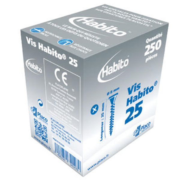 PLACO - Vis pour plaque de plâtre Habito 41 - Ø 8x41 mm - boîte de
