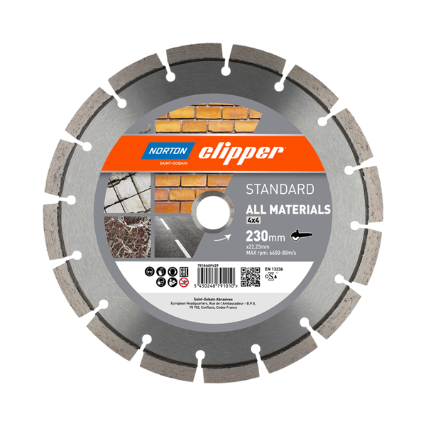 Disque Diamant standard multimateriaux Ø300x20mm Norton Clipper