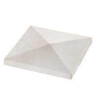 Chapeau de pilier à pointe de diamant en béton lisse Fabemi - 40,0 CM x 40,0 CM - ép. 7,00 CM - Blanc