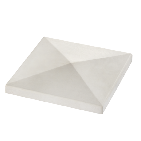 Chapeau de pilier à pointe de diamant en béton lisse Fabemi - 40,0 CM x 40,0 CM - ép. 7,00 CM - Blanc