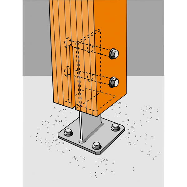 Pied de poteau en ame avec platine Simpson Strong Tie PPS170