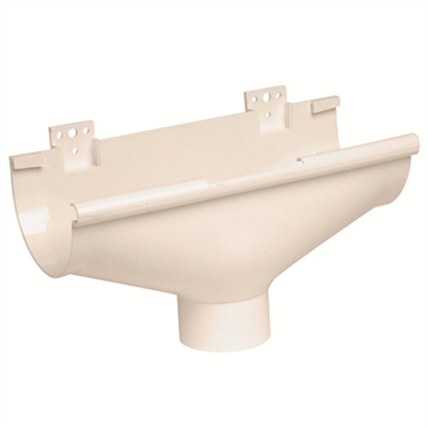 Naissance centrale pour gouttière - À coller Ø 80 mm - 300 x 125 mm - Techtan - Blanc