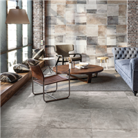 Carrelage intérieur grès cérame émaillé rectifié effet béton Vision - 60,0 cm x 60,0 cm - ép. 9,00 mm - Nuage
