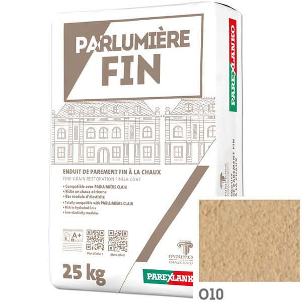 Enduit de parement à la chaux à grain fin Parexlanko Parlumière - O10 Sable - Sac de 25 KG
