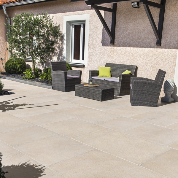 Dalle terrasse béton effet pierre - New York - Gironde - 60,0 CM x 45,0 CM - ép. 30,00 MM