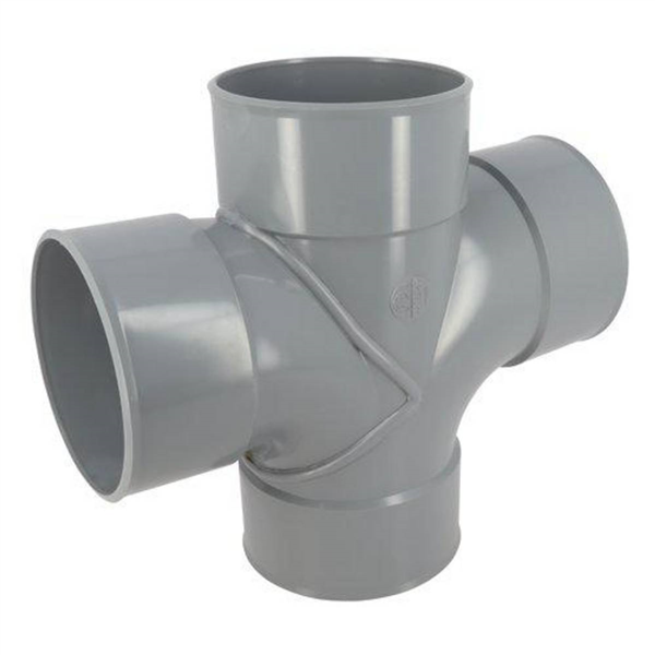 Culotte et embranchement double d'équerre à 87'30° - Femelle/Femelle - Diamètre 125 mm