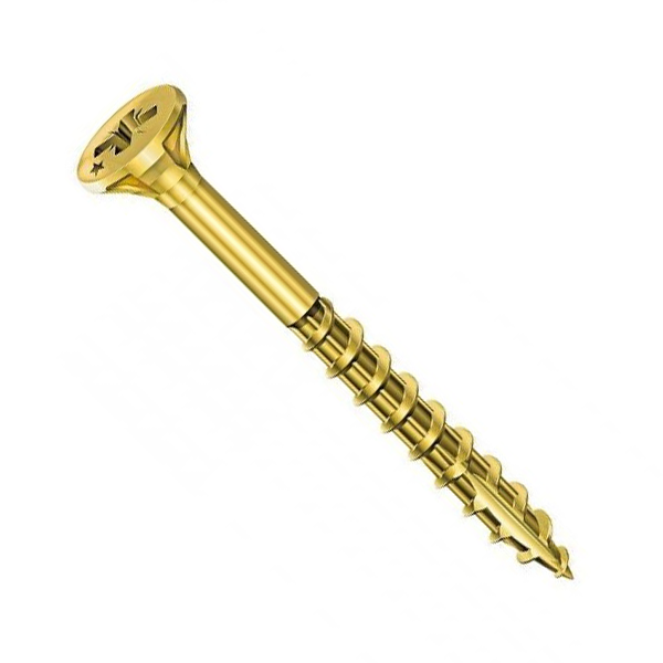 Vis bois Rocket tête fraisée Pozi - Acier bichromaté - Filetage partiel - ⌀ 4,5 mm x 60,0 mm – Boîte de 90