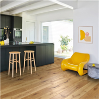 Parquet contrecollé en chêne monolame à clipser GRANO - naturel brossé huilé - 19 CMx190 CM ép.14 MM