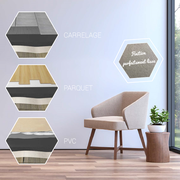 Chape légère XXs thermo-acoustique et fibrée Edilteco - 1200 kg/m³ - Sac de 26,5 KG