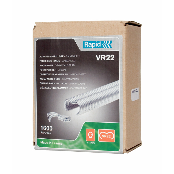 Agrafe à grillage VR22 acier galvanisé Blister de 1600 pièces