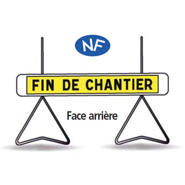 Panneau signalisation début et fin de chantier recto/verso K2 1400x200mm T1