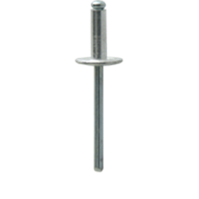 Rivet aluminium tige acier standard tête large serrage de 1.0 à 4.5 mm diamètre 4.8 mm longueur 08 mm - boîte de 250