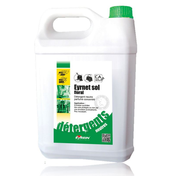 Détergent neutre professionnel pour sols - Eyrnet sol Eyrein - Senteur florale - Bidon 5L