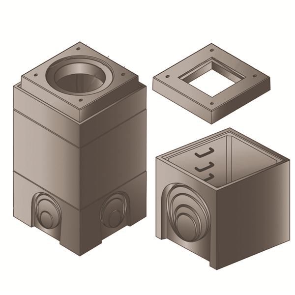 Regard carré avec 1 échelon 80x80cm élément hauteur 30cm